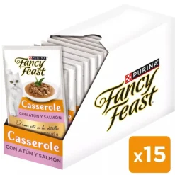 Alimento Fancy Feast Casserole Atún Salmón 85g PACK 15 unidades