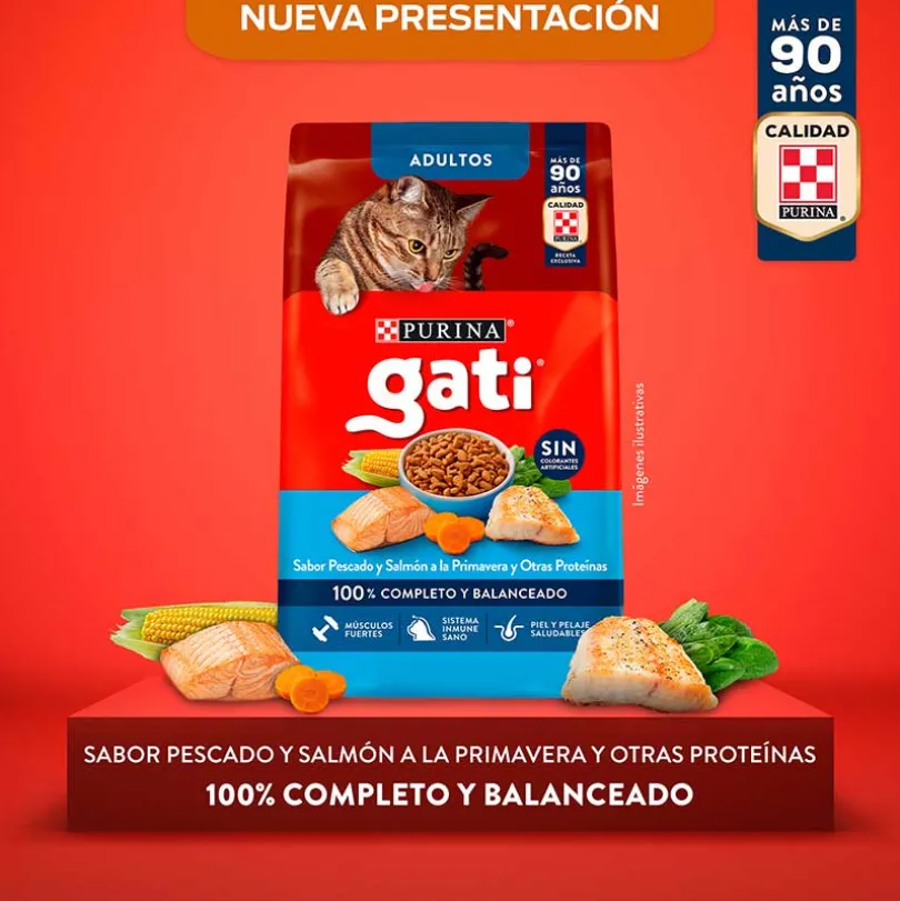 Alimento Gati sabor Pescado y Salmón 15kg