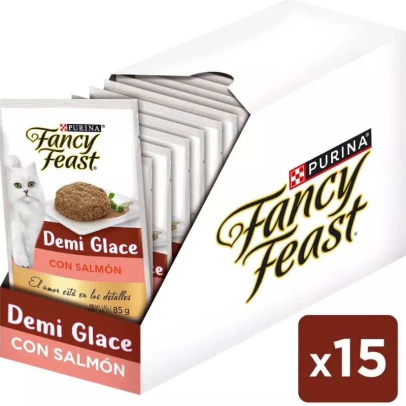 Alimento húmedo Fancy Feast Demi Glace salmón 85g PACK 15 Unidades