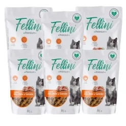 Alimento Húmedo Gato Fellini Mix Atún Y Salmón 85gr x 6un