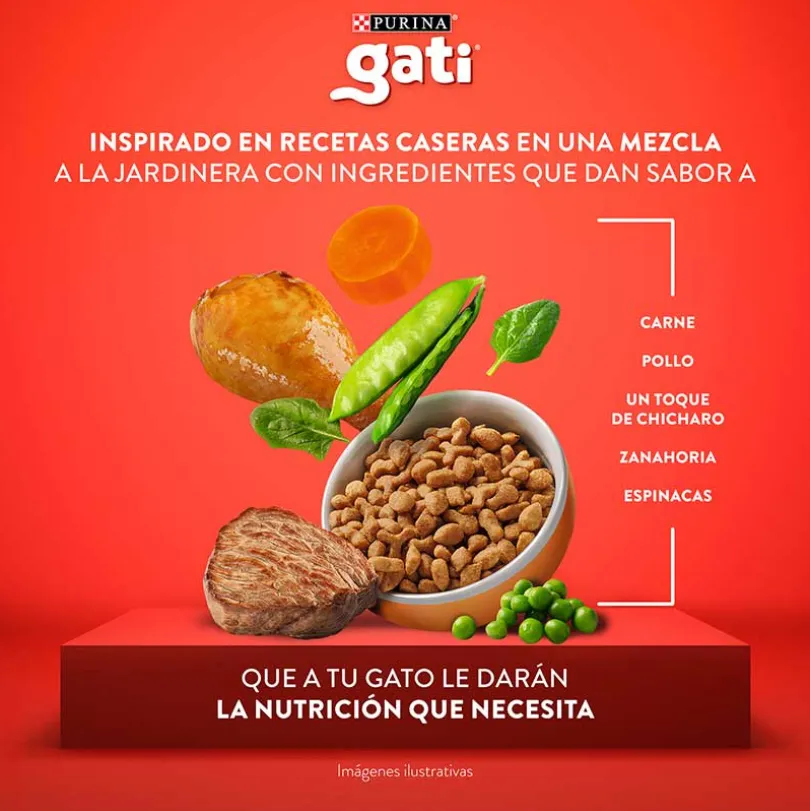 Alimento seco para gato GATI Adultos Carne y Pollo a la Jardinera 15Kg