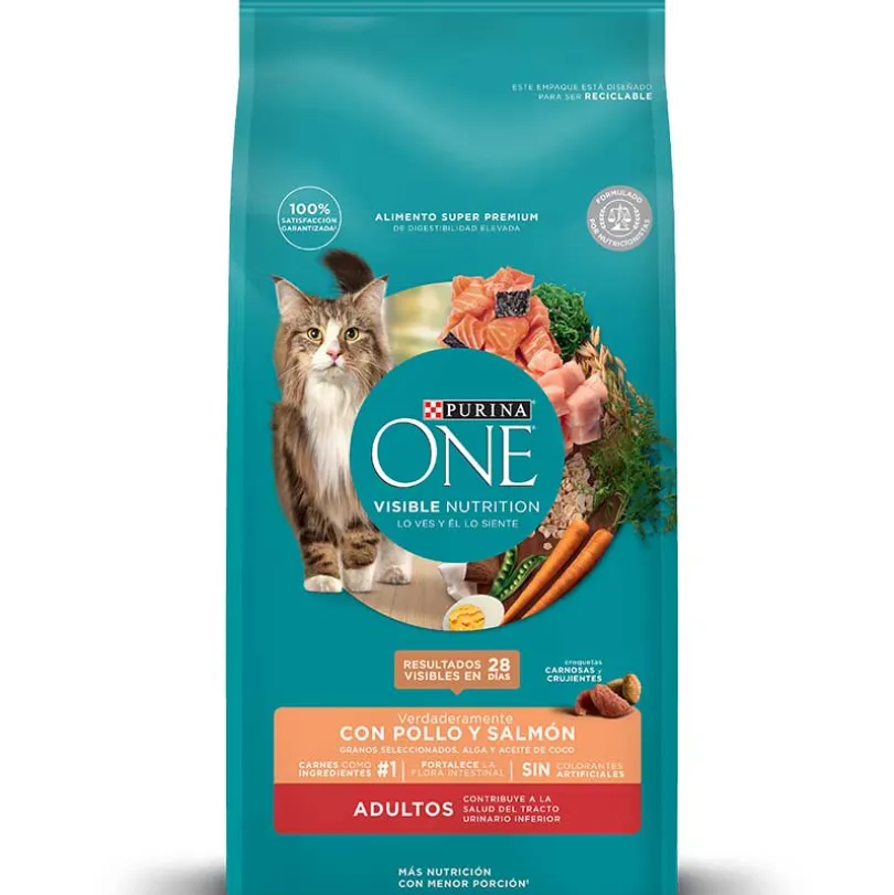 Alimento seco para gato PURINA® ONE® Adulto Pollo y Salmón