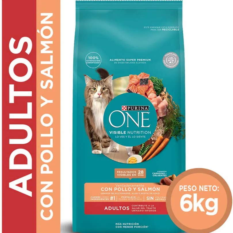 Alimento seco para gato PURINA® ONE® Adulto Pollo y Salmón