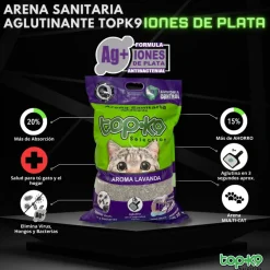 Arena Aglutinante Topk9 Iones De Plata y carbón Activado Lavanda 10kg Con PALA de Regalo!