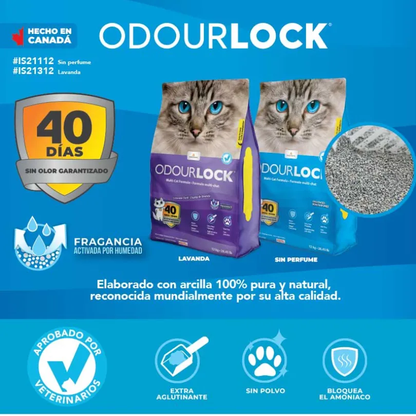 Arena Sanitaria Odour Lock Sin Perfume 12kg