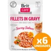 Brit Care Cat Fillets in Gravy Pouch Salmon 85gr Pack 6 Unidades
