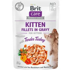 Brit Care Cat Pouch Kitten Sabor Pavo 85gr Pack 12 Unidades