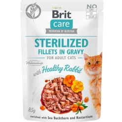 Brit Care Cat Pouch Sterilized Rabbit 85gr Pack 6 Unidades