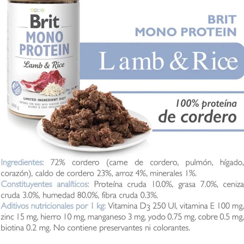 Brit Care Mono Protein Cordero y Arroz Pack 6 Unidades