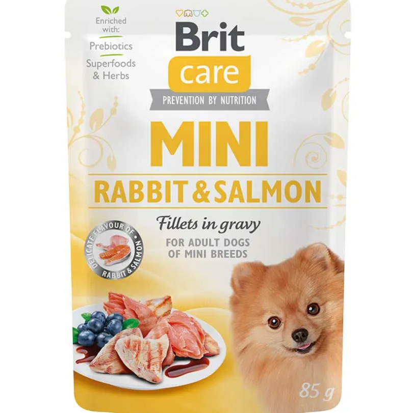 Brit Care Pouch Mini Rabbit & Salmon fillets in gravy 85 grs