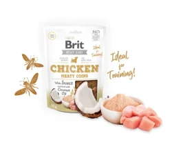 Brit Meaty Jerky Chicken Coins Snack Para Perros Sabor Pollo e Insectos 80gr