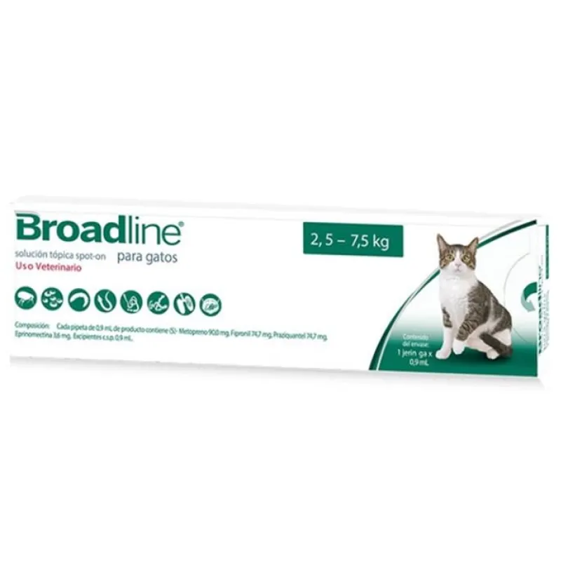 Broadline Spot On Pipeta Gato 2.5-7.5Kg X 1 UNID