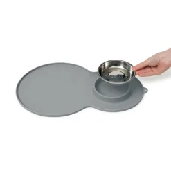 Cat It Alfombra Protectora para Fuente y Plato Gris