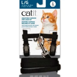 Cat It Arnes Large con trailla para Gatos color negro