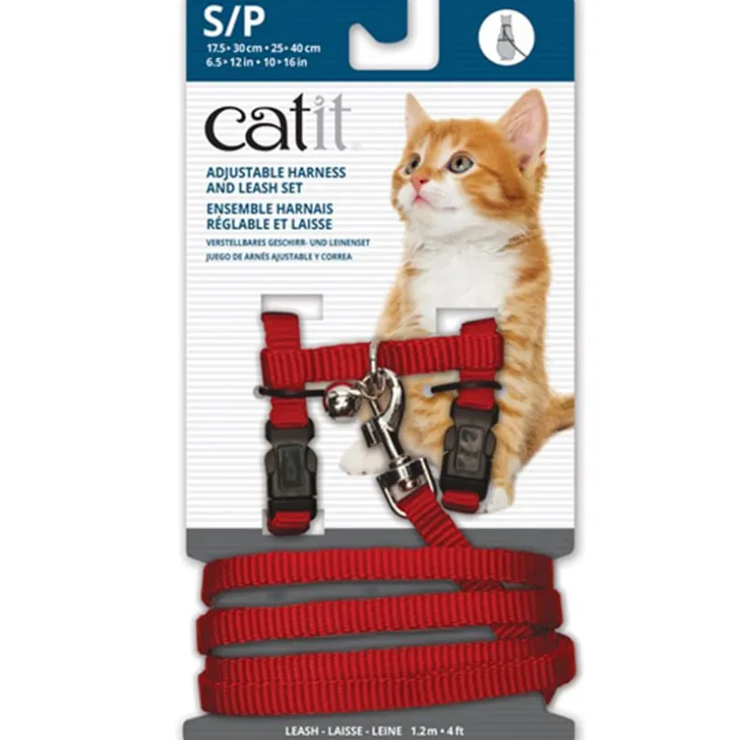 Cat It Arnes Small con trailla para Gatos Color Rojo