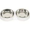 Cat it Plato Doble Acero Inoxidable con Borde Bajo Color Blanco