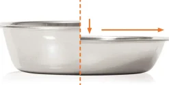 Cat it Plato Doble Acero Inoxidable con Borde Bajo Color Blanco