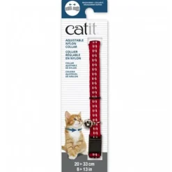 Catit Collar Reflectante Ajustable Rojo para Gatos