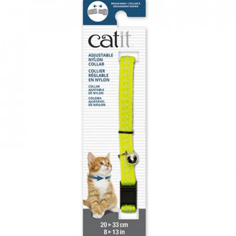 Catit Collar Reflectante Ajustable Amarillo para Gatos