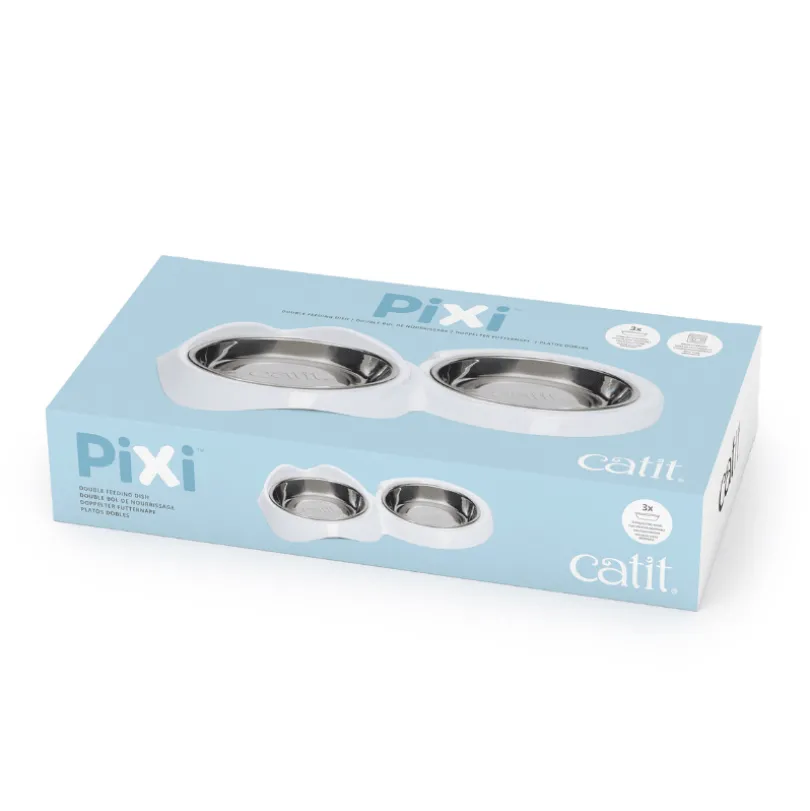 Catit Pixi Comedero Doble Borde Bajo