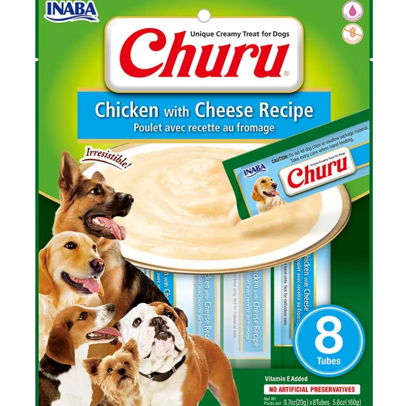 Churu para perros Sobre 8 Tubitos Sabor Pollo y Queso