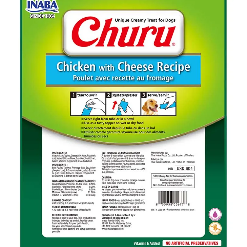 Churu para perros Sobre 8 Tubitos Sabor Pollo y Queso
