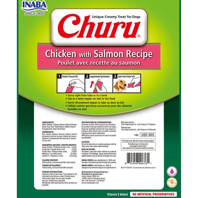 Churu para perros Sobre 8 Tubitos Sabor Pollo con Salmón