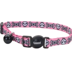 Coastal Fashion Collar Pink Skulls Cat