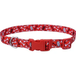 Coastal Style Red Bones Collar para Perros Talla M