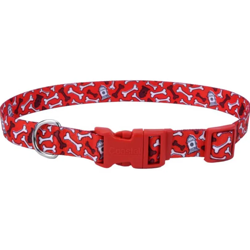 Coastal Style Red Bones Collar para Perros Talla S