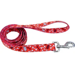Coastal Style Red Bones Trailla o correa para Perros Talla L