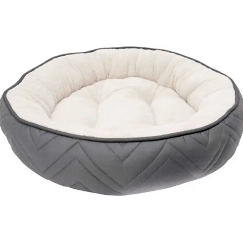 Dreamwell Cama Redonda Gris y Blanco