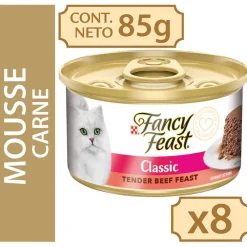 Fancy Feast Mousse Carne 85gr x 8 Unidades (Classic Tender Beef)
