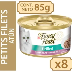 Fancy Feast Petit Filetes de Atún 85gr x 8 Unidades (Grilled Tuna Feast in Gravy)