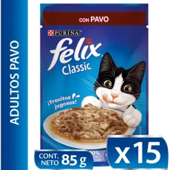 Felix Adultos Pavo en Salsa 85gr Pack 15 Unidades