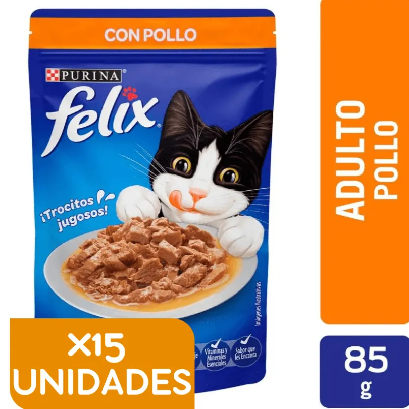 Felix Adultos Pollo 85gr Pack 15 Unidades