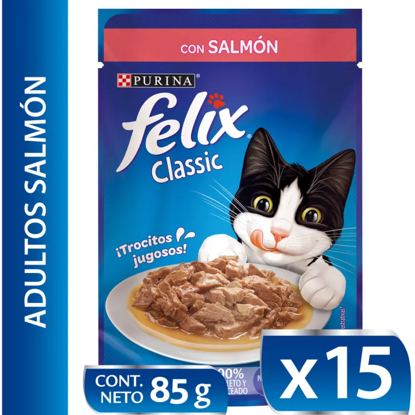 Felix Adultos Salmón en Salsa 85gr Pack 15 Unidades