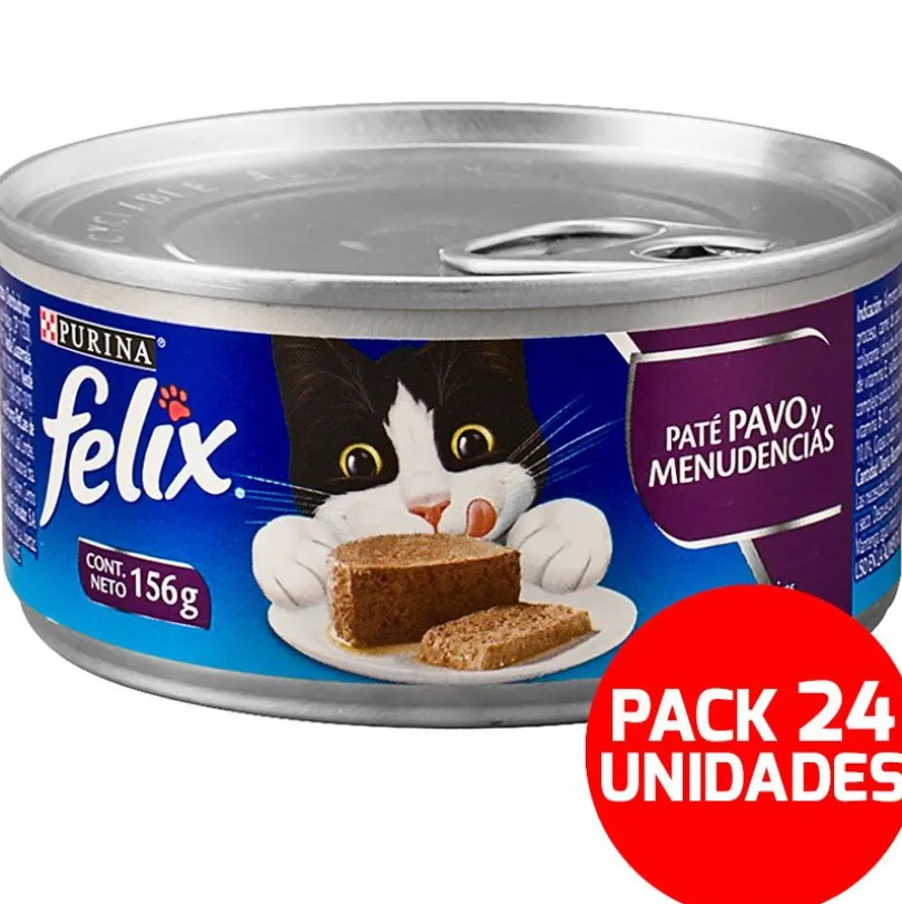 Felix en Latas - Solo Paté Pavo y Menudencias - Pack 24 unidades