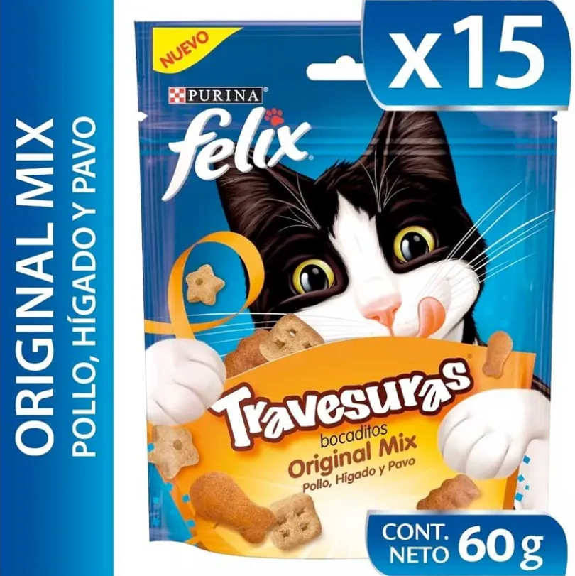 Felix Travesuras Pollo y Pavo 60gr Pack 15 Unidades