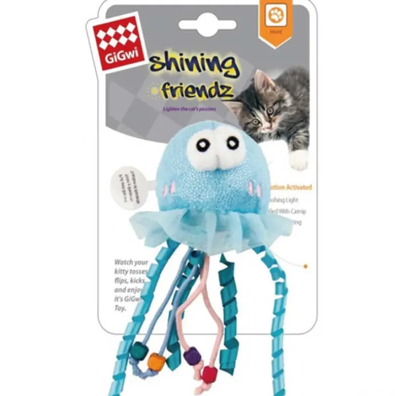 Gigwi Juguete para gatos Shining Friendz con Led y Catnip Medusa