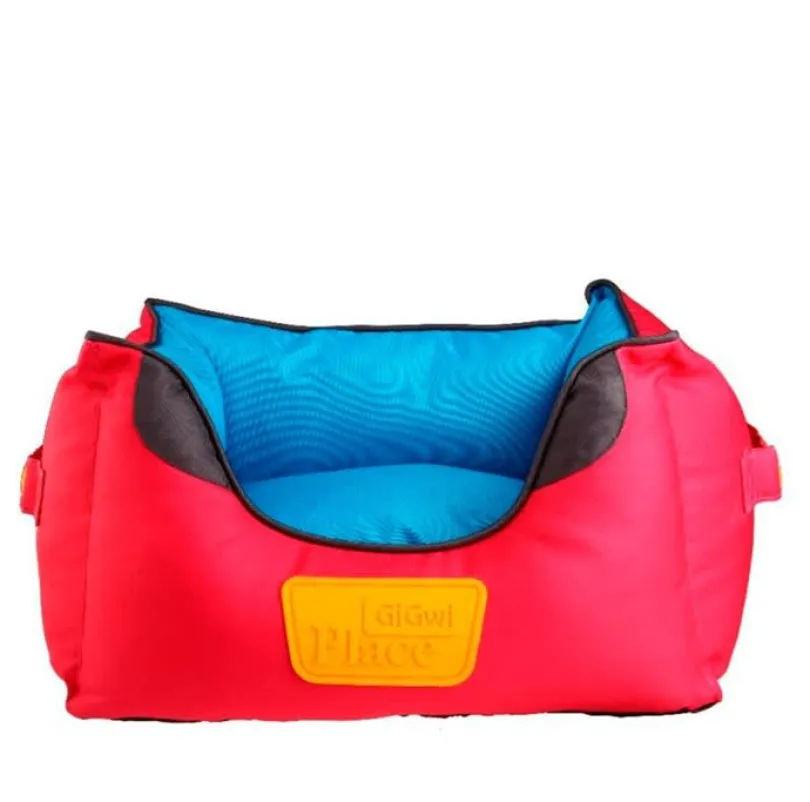 GIGWI PLACE CAMA CUADRADA ROJO/AZUL MEDIUM 55x45x23 cm