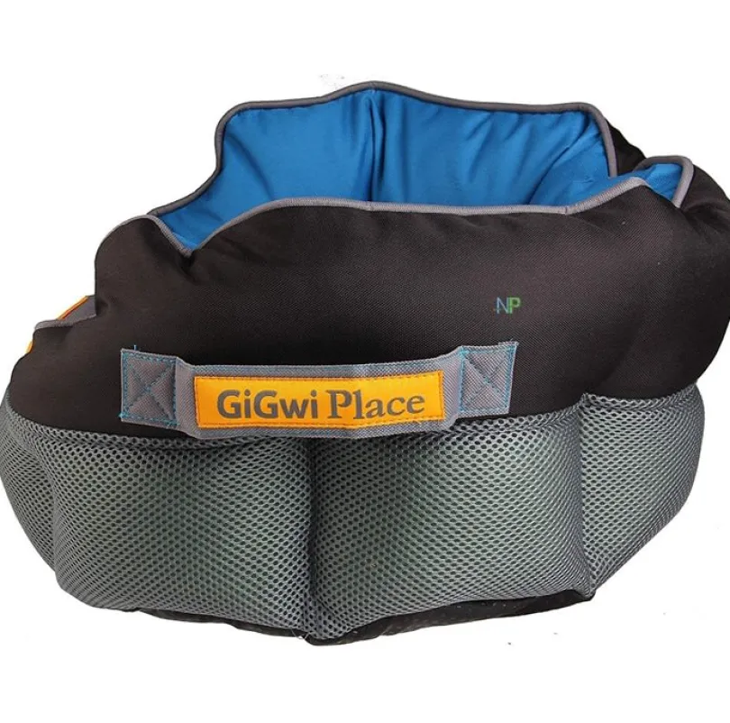 GIGWI PLACE CAMA REDONDA GRIS/AZUL MEDIUM 65x40x20 cm