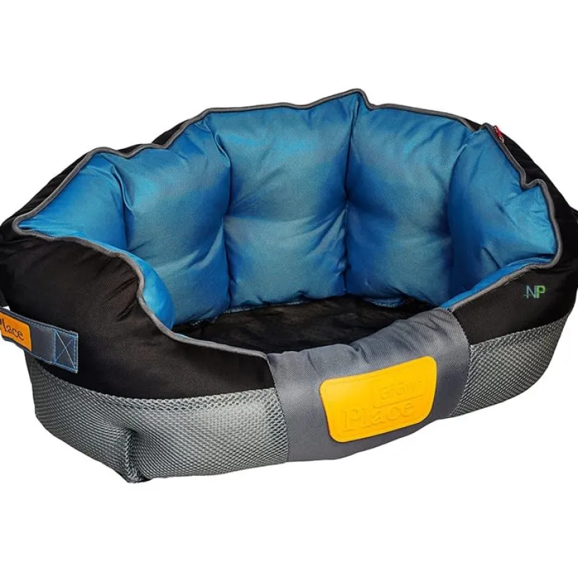 GIGWI PLACE CAMA REDONDA GRIS/AZUL MEDIUM 65x40x20 cm