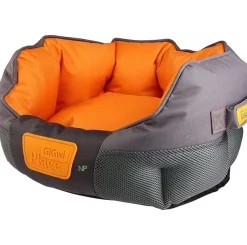 GIGWI PLACE CAMA REDONDA GRIS/NARANJO MEDIUM 65x40x20 cm
