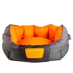 GIGWI PLACE CAMA REDONDA GRIS/NARANJO MEDIUM 65x40x20 cm