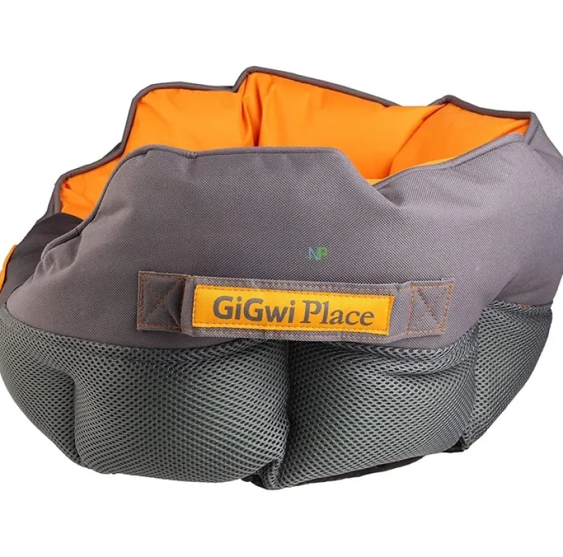 GIGWI PLACE CAMA REDONDA GRIS/NARANJO MEDIUM 65x40x20 cm