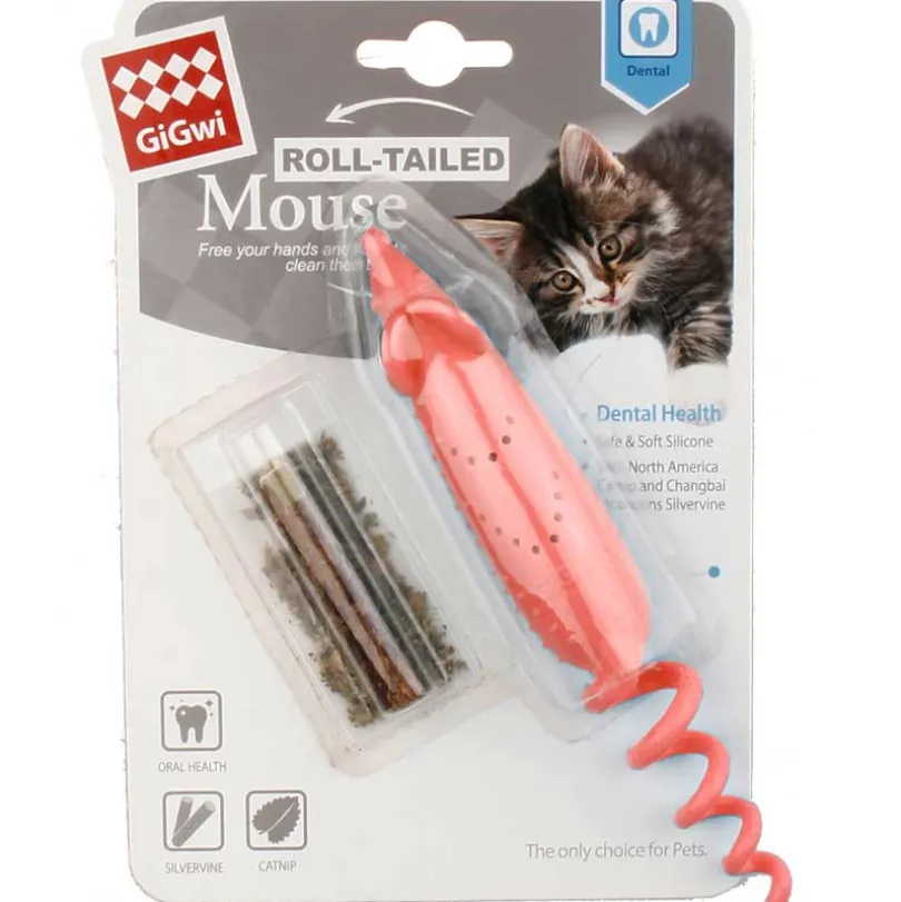 Gigwi Raton con Catnip Para cuidado dental Rojo