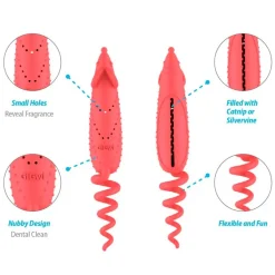 Gigwi Raton con Catnip Para cuidado dental Rojo