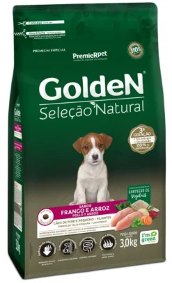 GoldeN Selección Natural Perros Cachorros Raza Pequeña/mini Pollo y Arroz 3kg