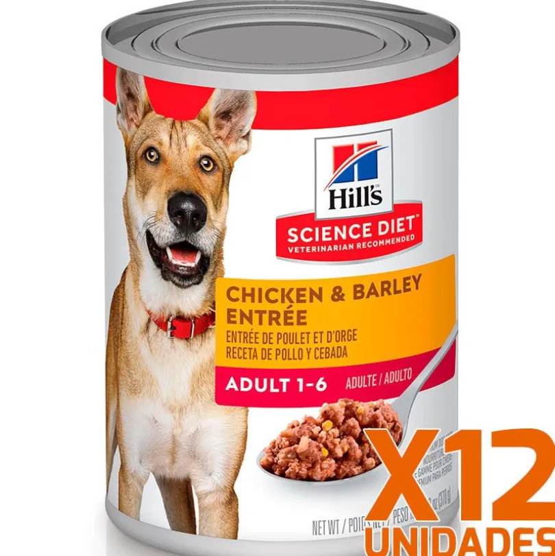 Hills Dog Adulto Pollo y Cebada 370gr X 12 Unidades